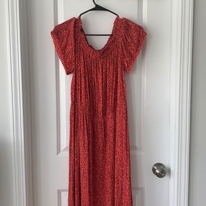 Red Off-the-Shoulder Maxi Dress